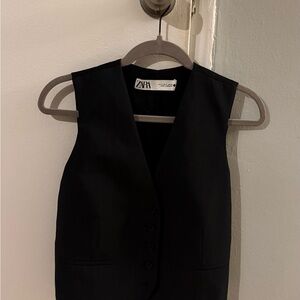 Zara Elegant Black Buttoned Vest